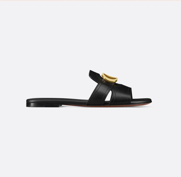 30 Montaigne Slide Black Calfskin