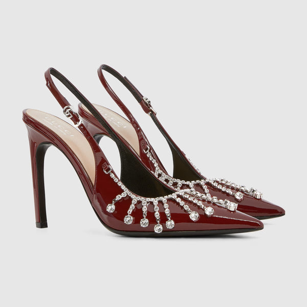 Women's pump with crystal chain