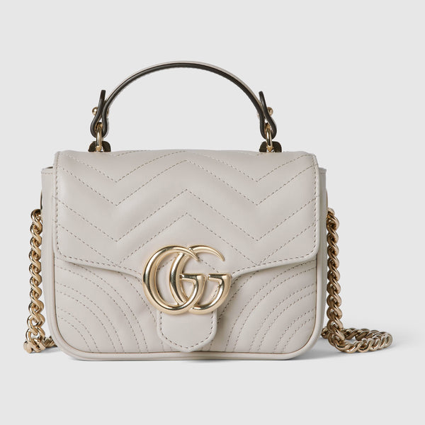 GG Marmont mini top handle bag white