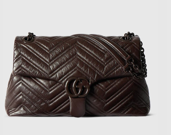 شنطة قوتشي جى جى مارمونت شولدر ميديم لون بني