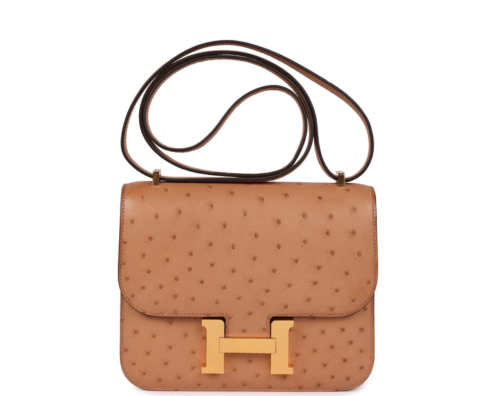 شنطة هرمز ميني 24 جلد نعام طبيعي