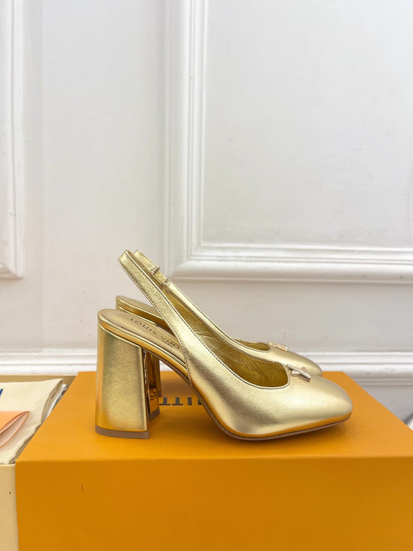 Louis Vuitton Women’s Slingback Pumps - Gold Leather