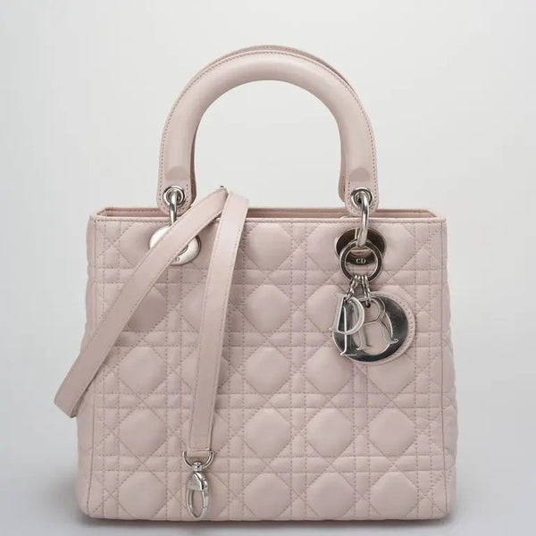 Christian Dior pink lady Dior bag in Lambskin Medium 24 cm